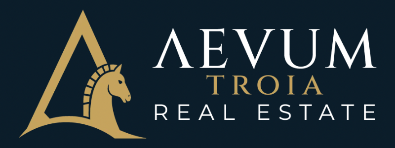 Aevum Troia Real Estate logosu — site menüsü
